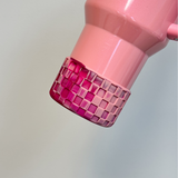 Winterberry Shimmer Pink Checkered Silicone Protective Boot for Tumbler