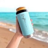 Personalized Birth Flower Skinny Can Cooler
