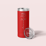 Personalized Birth Flower Skinny Tumbler - 22 OZ