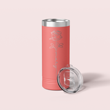 Personalized Birth Flower Skinny Tumbler - 22 OZ
