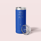 Personalized Birth Flower Skinny Tumbler - 22 OZ