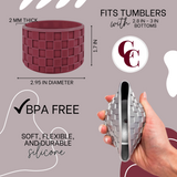 Maroon Comfort Joy Checkered Silicone Protective Boot for Tumbler