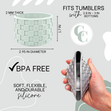 Mint Comfort Joy Checkered Silicone Protective Boot for Tumbler