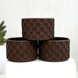 Espresso Brown Checkered Silicone Protective Boot for Tumbler