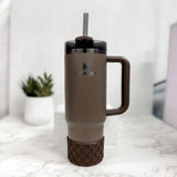 Espresso Brown Checkered Silicone Protective Boot for Tumbler