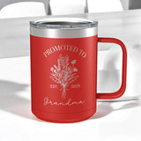 Custom Promoted to Grandma Insulated Coffee Camp Mug