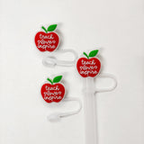 Teach Love Inspire Apple Straw Topper - 10 MM for Thick Straws