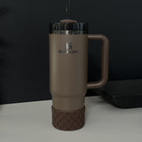 Espresso Brown Checkered Silicone Protective Boot for Tumbler