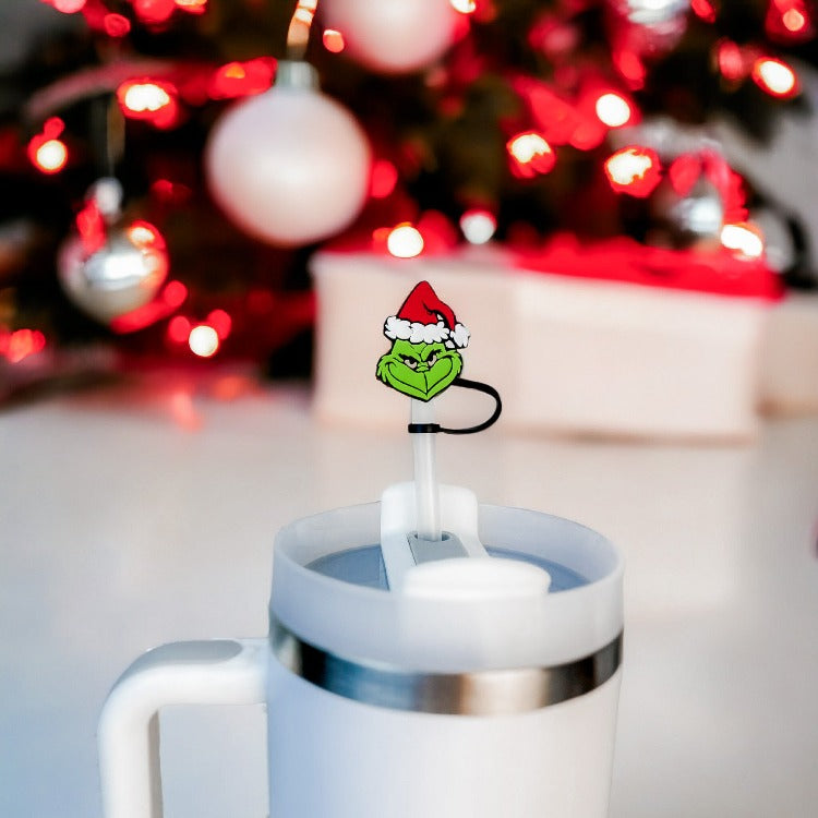 Grinch Straw Toppers/ Reusable Straw Covers