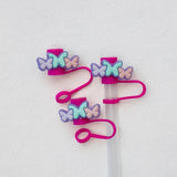 Pastel Butterflies Straw Topper - 10 MM for Thick Straws