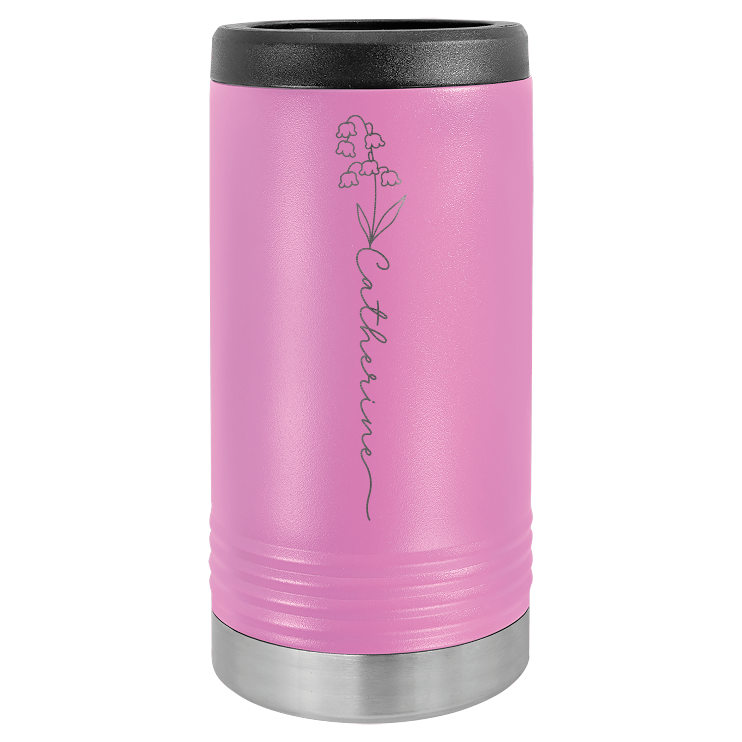 Personalized Birth Flower Skinny Can Cooler