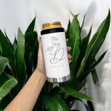 Personalized Floral Initial Skinny Can Cooler