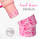 Hot Pink Floral Heart Silicone Boot for Tumbler