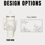 Floral Wrap 40oz Tumbler with Handle & Straw