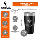 University of Louisiana 20 OZ Insulated Tumbler with Slider Lid