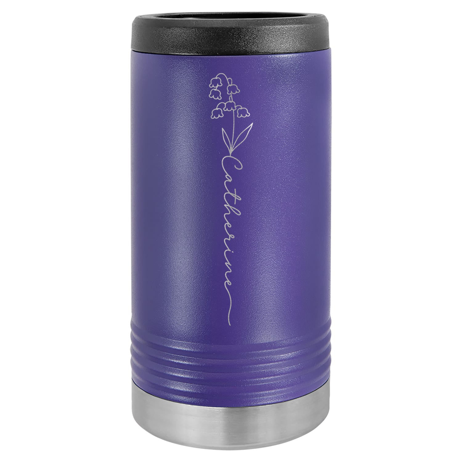 Personalized Birth Flower Skinny Can Cooler