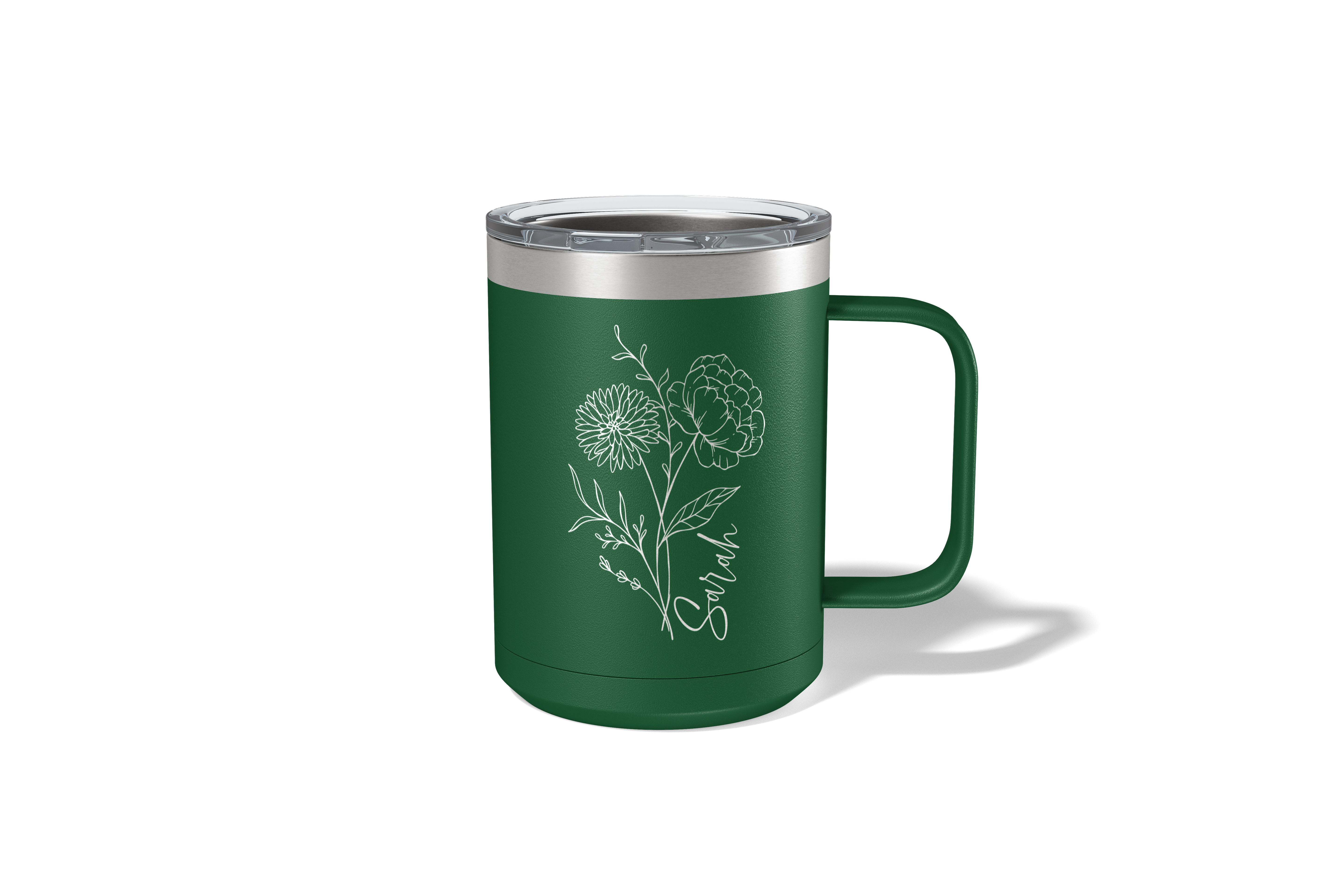 Personalized Birth Flower Travel Coffee Camp Mug