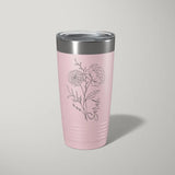 Birth Flower with Name 20 OZ Tumbler with Slider Lid