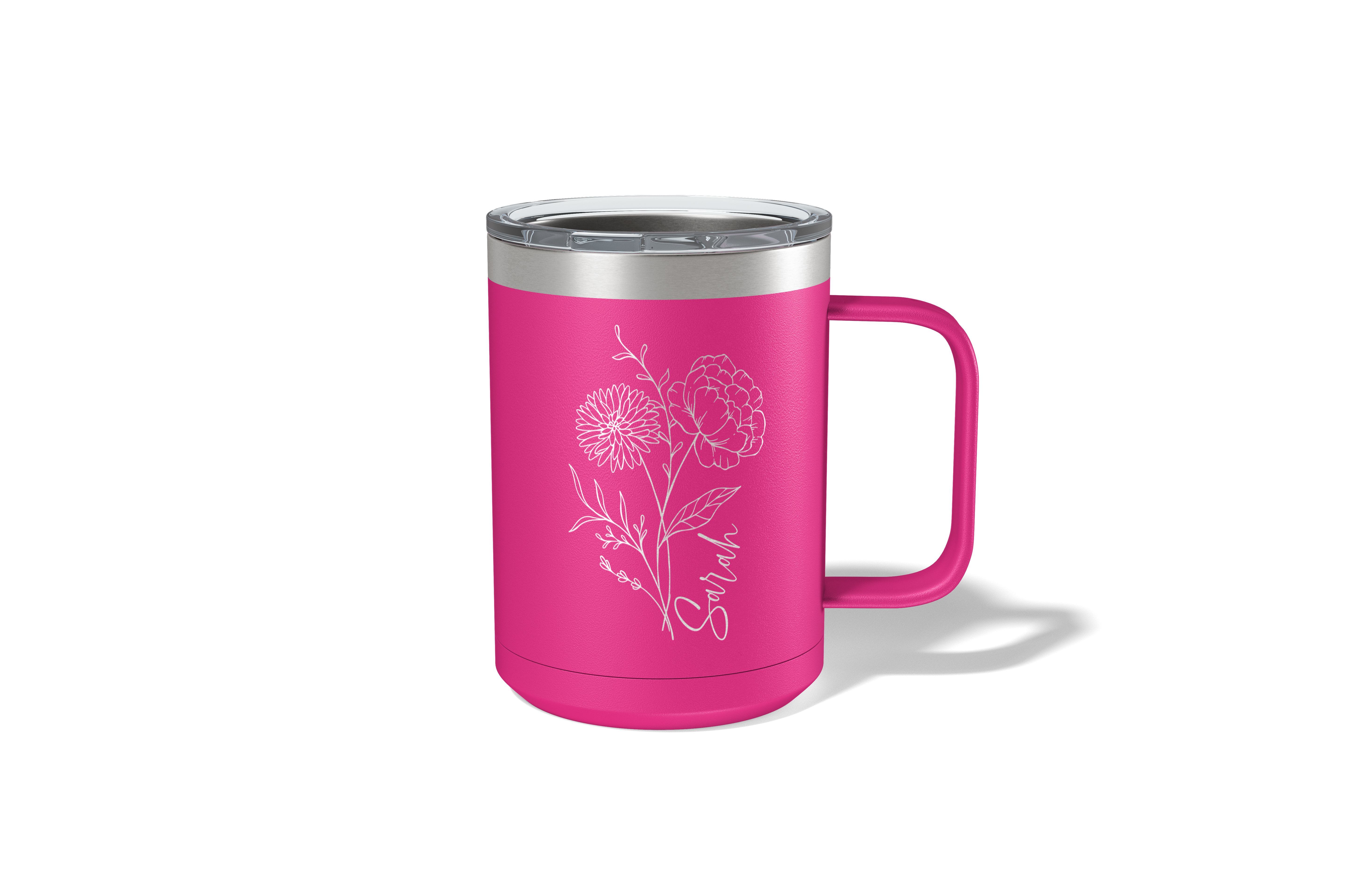 Personalized Birth Flower Travel Coffee Camp Mug