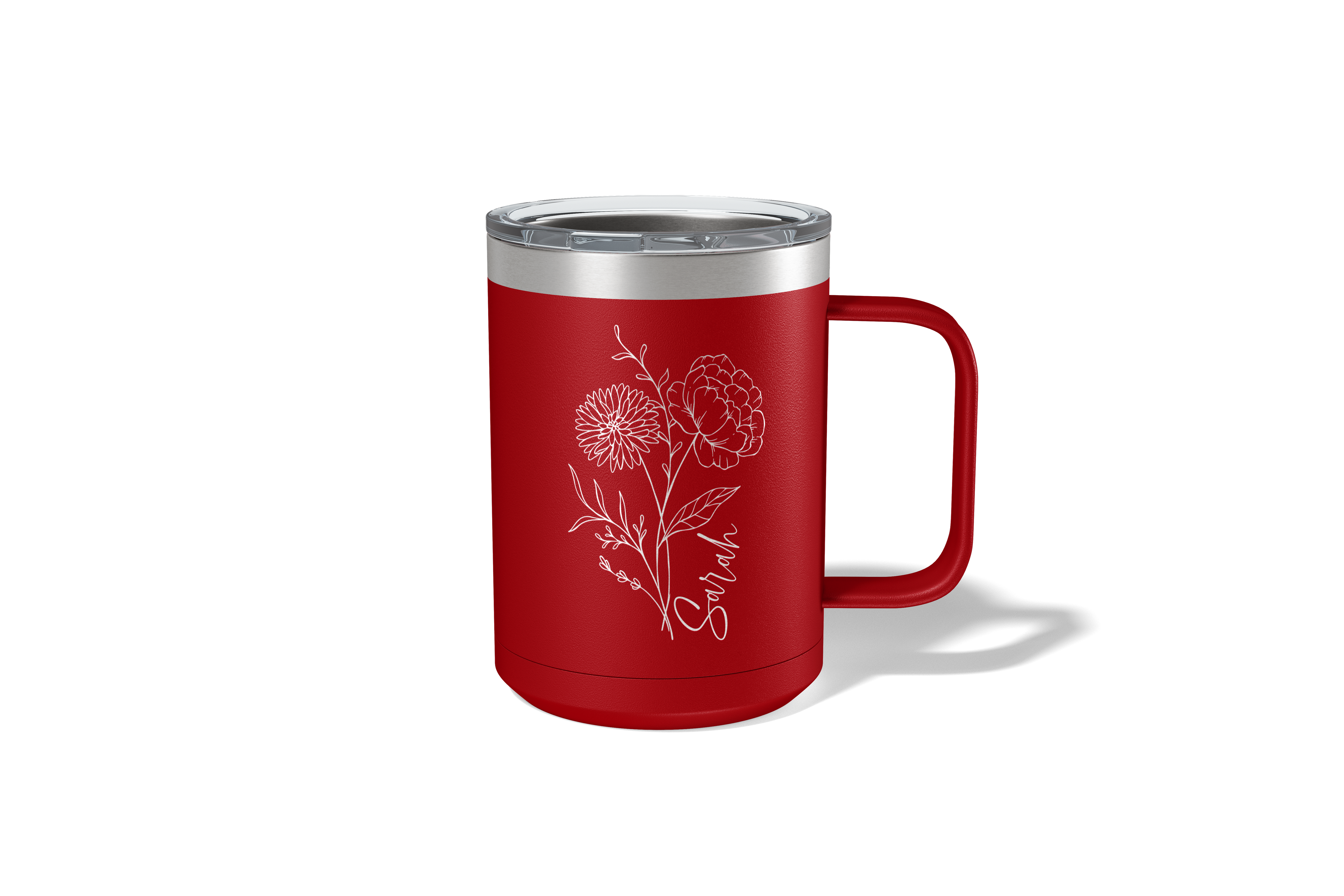 Personalized Birth Flower Travel Coffee Camp Mug