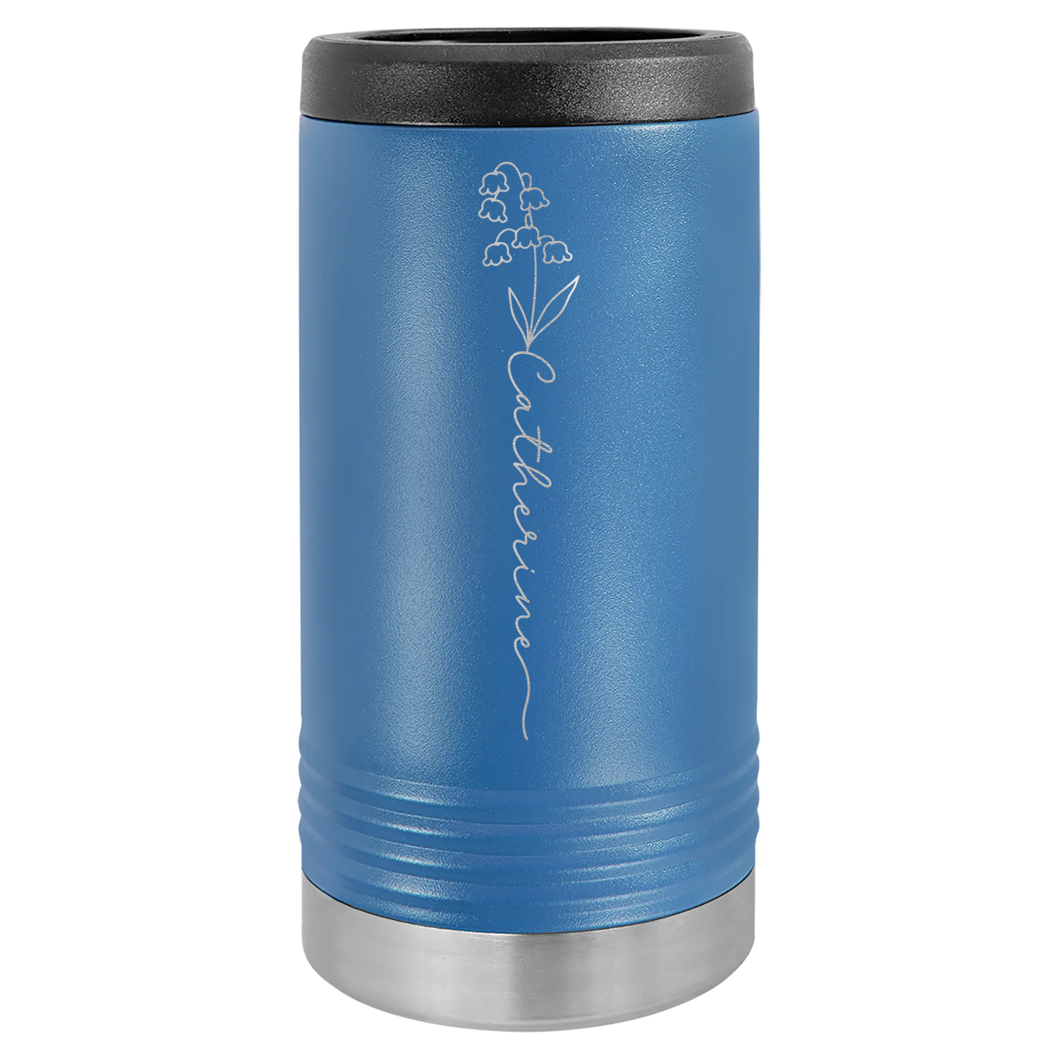 Personalized Birth Flower Skinny Can Cooler