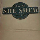 She Shed Personalized Metal Outdoor Sign